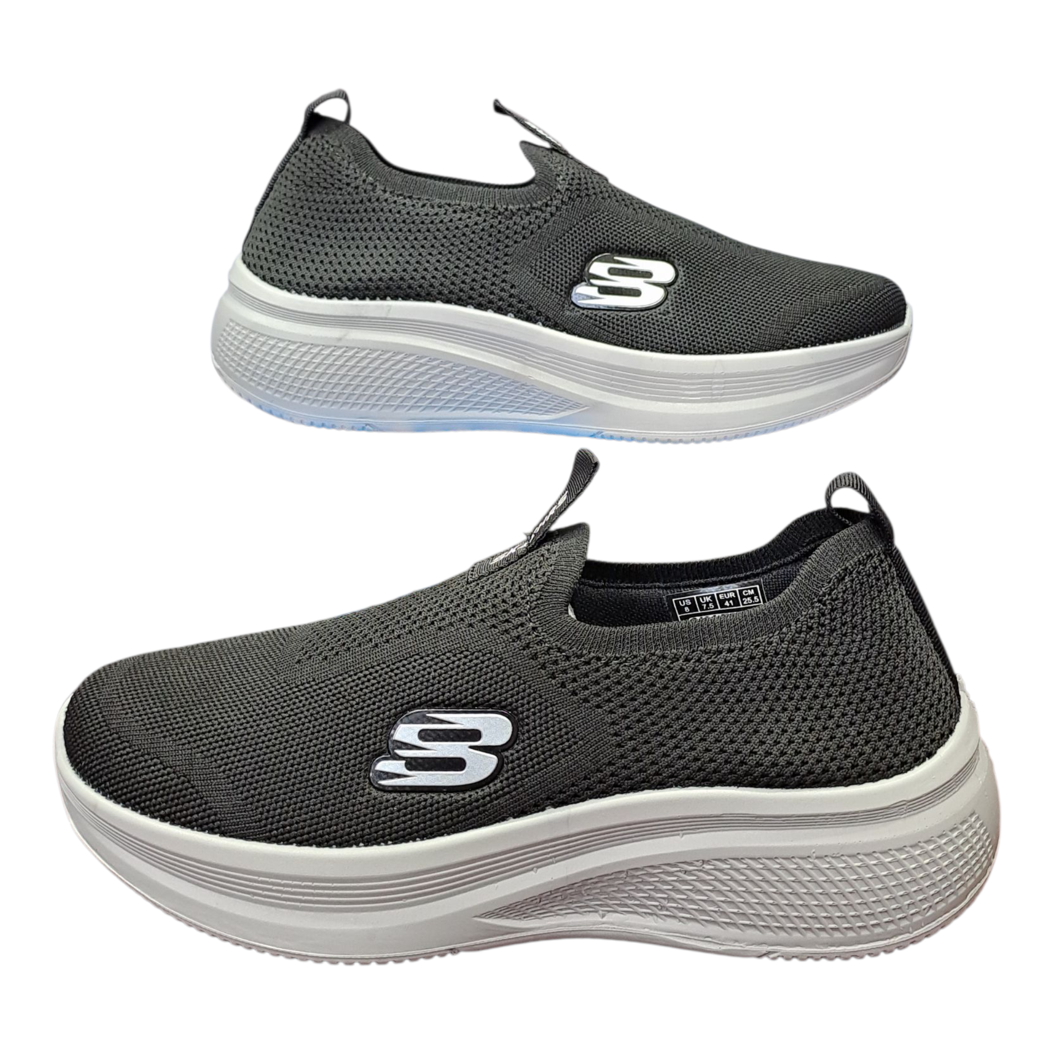Premium Skechers Slip-On Shoes for Men – Lightweight, Breathable & Comfortable (Grey, Blue, Black)